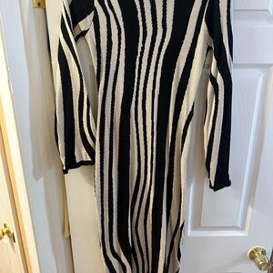 Black and Cream Striped Dress